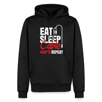 Funny Audiovisual Technician AV Tec - Men’s Premium Organic Hoodie - black - Front - Nico (187cm)