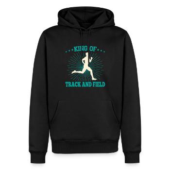 Track And Field Athletes King Of Track & Field - Männer Premium Bio Hoodie - Schwarz - Vorne - Nico (187cm)