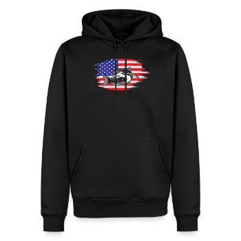 Lustiges Angeln USA Flagge Angler Wels Angeln - Männer Premium Bio Hoodie - Schwarz - Vorne - Nico (187cm)