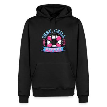 River Tubing Inner Tubing Tube Chill Repeat - Männer Premium Bio Hoodie - Schwarz - Vorne - Nico (187cm)