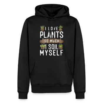 Amateur de plantes jardinage Jeu de mots que j’adore - Sweat à capuche Premium bio Homme - noir - Devant - Nico (187cm)