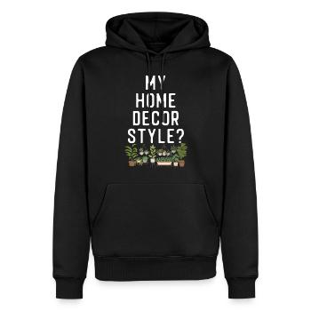 Amoureux des plantes Jardinage Ma maison - Sweat à capuche Premium bio Homme - noir - Devant - Nico (187cm)