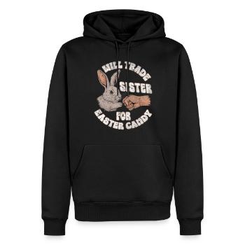 Échangera sa sœur contre des bonbons de Pâques - Sweat à capuche Premium bio Homme - noir - Devant - Nico (187cm)