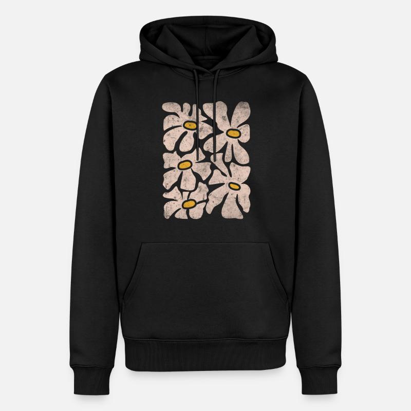 Boho Wildflowers - Männer Premium Bio Hoodie - Schwarz