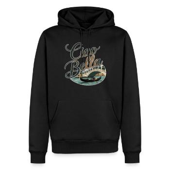 Ciao Bella - Männer Premium Bio Hoodie - Schwarz - Vorne - Nico (187cm)