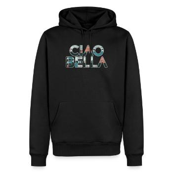 Ciao Bella - Männer Premium Bio Hoodie - Schwarz - Vorne - Nico (187cm)