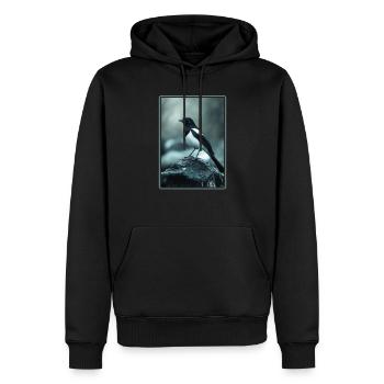 Pies Pie - Sweat à capuche Premium bio Homme - noir - Devant - Nico (187cm)
