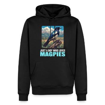 Pies Pie - Sweat à capuche Premium bio Homme - noir - Devant - Nico (187cm)