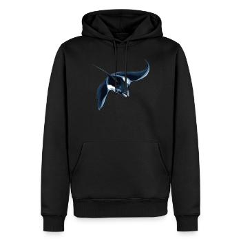 Raies manta Raies manta - Sweat à capuche Premium bio Homme - noir - Devant - Nico (187cm)