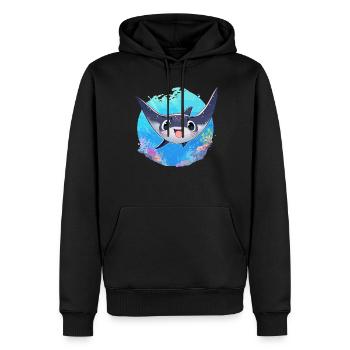 Raies manta Raies manta - Sweat à capuche Premium bio Homme - noir - Devant - Nico (187cm)