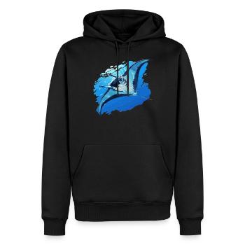 Raies manta Raies manta - Sweat à capuche Premium bio Homme - noir - Devant - Nico (187cm)