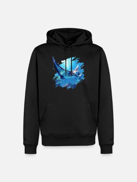 Mantas Manta Rochen - Männer Premium Bio Hoodie - Schwarz