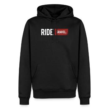 Vélo Gravel Vélo Gravel Amateurs de Gravel Bike & Cyclistes - Sweat à capuche Premium bio Homme - noir - Devant - Nico (187cm)