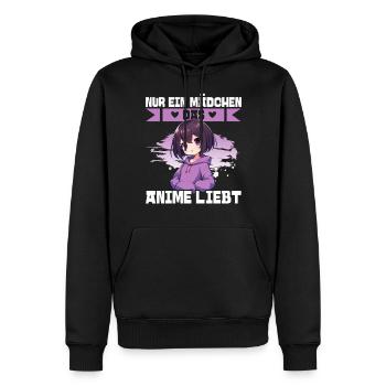 Juste une fille qui aime les mangas Kawaii animés - Sweat à capuche Premium bio Homme - noir - Devant - Nico (187cm)