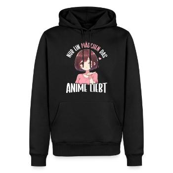 Juste une fille qui aime les mangas Kawaii animés - Sweat à capuche Premium bio Homme - noir - Devant - Nico (187cm)