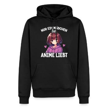 Juste une fille qui aime les mangas Kawaii animés - Sweat à capuche Premium bio Homme - noir - Devant - Nico (187cm)