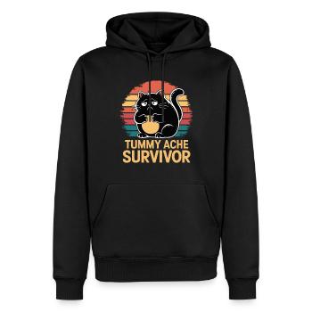 Douleur abdominale survivante des maux de ventre - Sweat à capuche Premium bio Homme - noir - Devant - Nico (187cm)