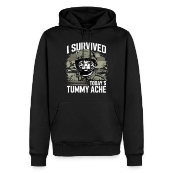 Douleur abdominale survivante des maux de ventre - Sweat à capuche Premium bio Homme - noir - Devant - Nico (187cm)