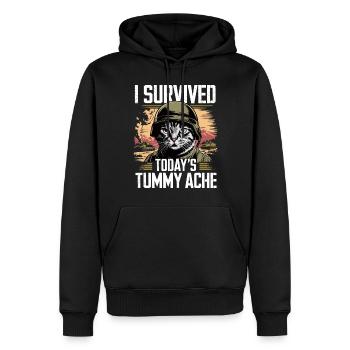 Douleur abdominale survivante des maux de ventre - Sweat à capuche Premium bio Homme - noir - Devant - Nico (187cm)