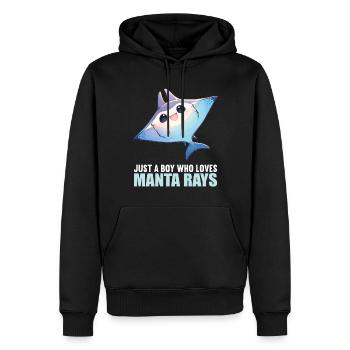 Raies manta Raies manta - Sweat à capuche Premium bio Homme - noir - Devant - Nico (187cm)
