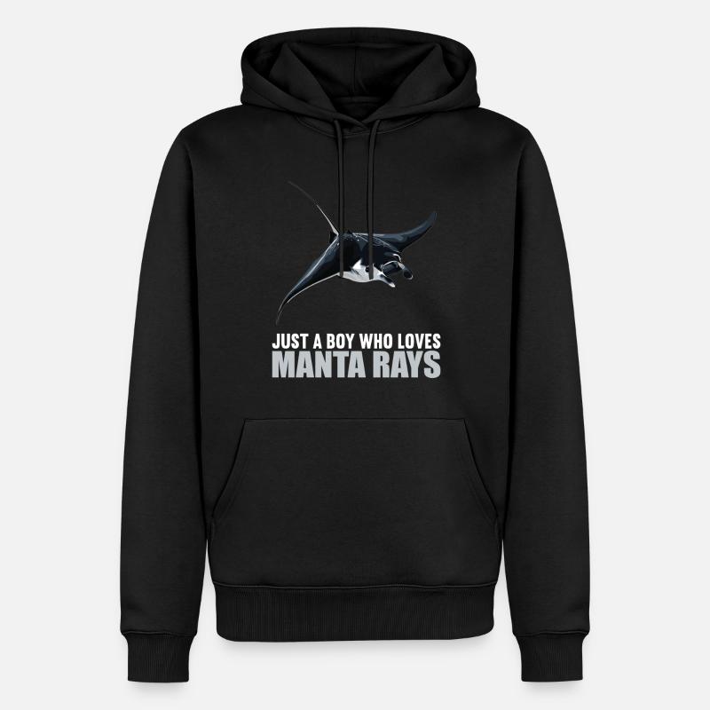 Mantas Manta Rochen - Männer Premium Bio Hoodie - Schwarz