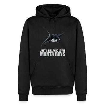 Raies manta Raies manta - Sweat à capuche Premium bio Homme - noir - Devant - Nico (187cm)