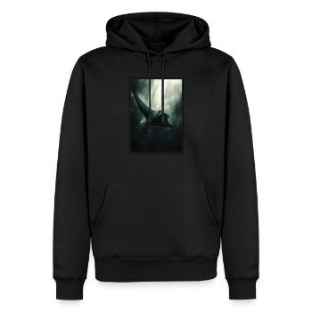 Raies manta Raies manta - Sweat à capuche Premium bio Homme - noir - Devant - Nico (187cm)