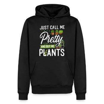 Amateur de plantes jardinière Fille juste - Sweat à capuche Premium bio Homme - noir - Devant - Nico (187cm)