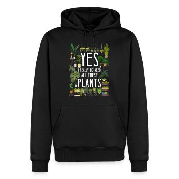 Amateur de plantes jardinage , je - Sweat à capuche Premium bio Homme - noir - Devant - Nico (187cm)
