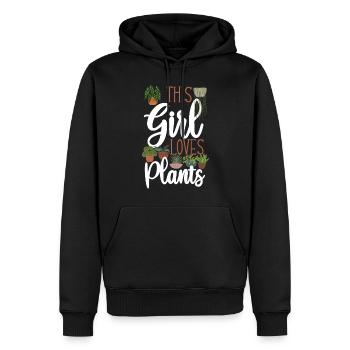 Amateur de plantes jardinière fille ceci - Sweat à capuche Premium bio Homme - noir - Devant - Nico (187cm)