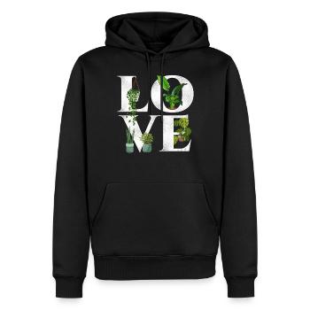 Amoureux des plantes Jardinage Amour - Sweat à capuche Premium bio Homme - noir - Devant - Nico (187cm)