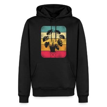 Amoureux des plantes jardinage rétro - Sweat à capuche Premium bio Homme - noir - Devant - Nico (187cm)