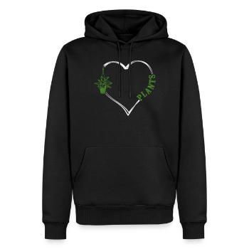 Plant Lover Gardening Heart Plants - Männer Premium Bio Hoodie - Schwarz - Vorne - Nico (187cm)