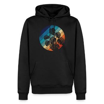 Amoureux des plantes jardinage rétro - Sweat à capuche Premium bio Homme - noir - Devant - Nico (187cm)