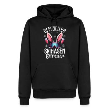 Superviseur officiel du lapin de ski - Sweat à capuche Premium bio Homme - noir - Devant - Nico (187cm)