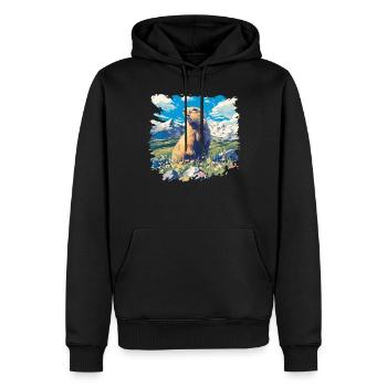 Marmottes Marmottes - Sweat à capuche Premium bio Homme - noir - Devant - Nico (187cm)