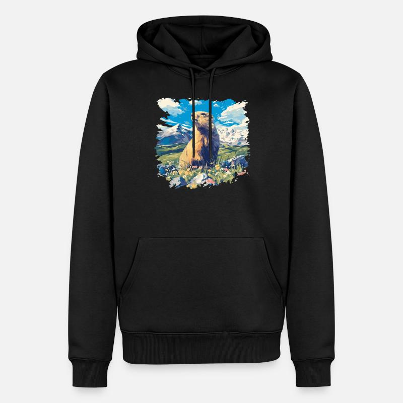 Marmottes Marmottes - Sweat à capuche Premium bio Homme - noir