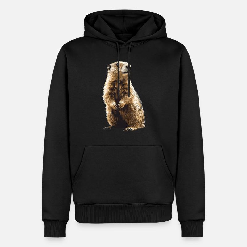 Marmottes Marmottes - Sweat à capuche Premium bio Homme - noir