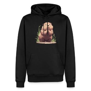 Marmottes Marmottes - Sweat à capuche Premium bio Homme - noir - Devant - Nico (187cm)