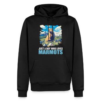 Marmottes Marmottes - Sweat à capuche Premium bio Homme - noir - Devant - Nico (187cm)