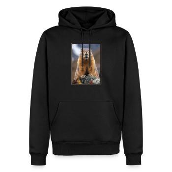 Marmottes Marmottes - Sweat à capuche Premium bio Homme - noir - Devant - Nico (187cm)