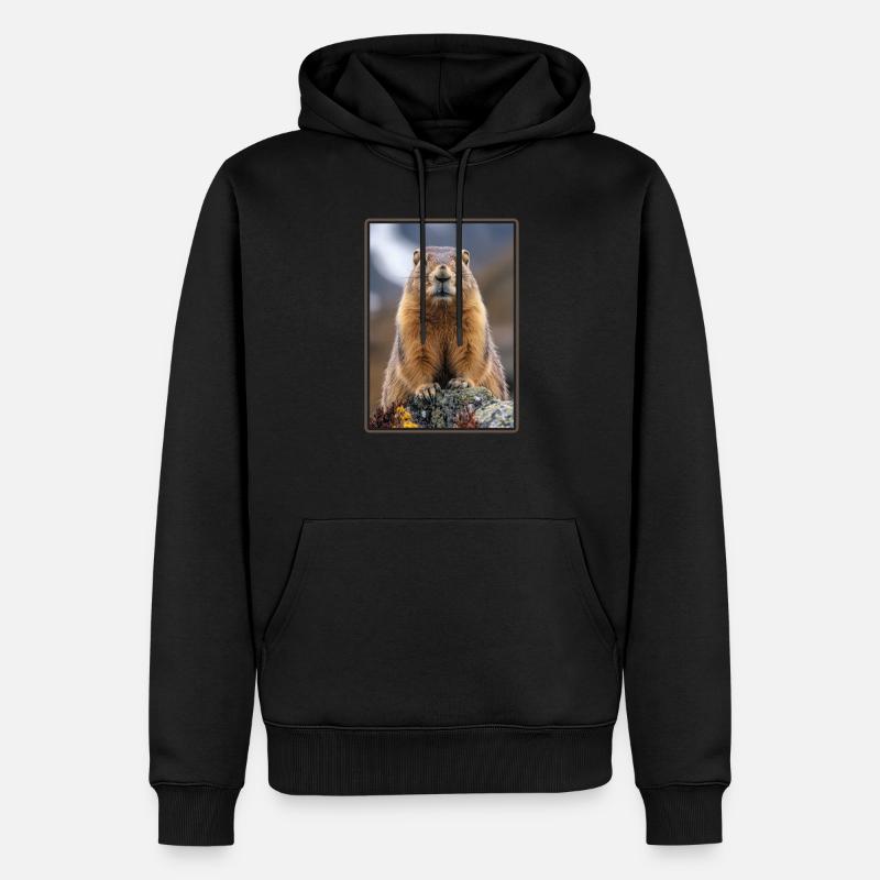 Murmeltiere Murmeltier - Männer Premium Bio Hoodie - Schwarz