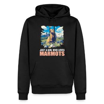 Murmeltiere Murmeltier - Männer Premium Bio Hoodie - Schwarz - Vorne - Nico (187cm)
