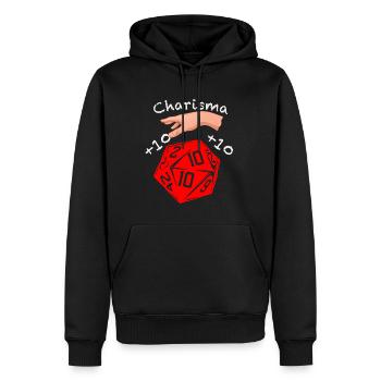 Charisma RPG DSA Rollenspiel Skill - Männer Premium Bio Hoodie - Schwarz - Vorne - Nico (187cm)