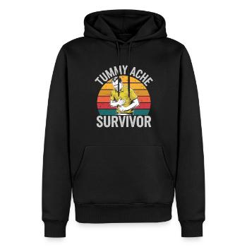 Douleur abdominale survivante des maux de ventre - Sweat à capuche Premium bio Homme - noir - Devant - Nico (187cm)