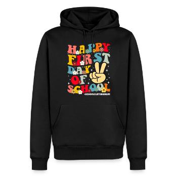 Bon premier jour de gardien d’école drôle - Sweat à capuche Premium bio Homme - noir - Devant - Nico (187cm)