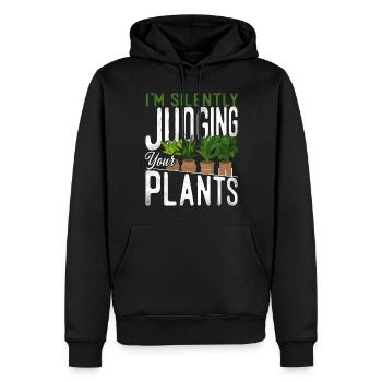 Plant Lover Gardening I'm Silently - Männer Premium Bio Hoodie - Schwarz - Vorne - Nico (187cm)