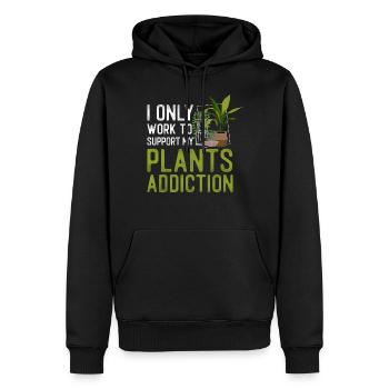 Plant Lover Gardening I Only Work - Men’s Premium Organic Hoodie - black - Front - Nico (187cm)