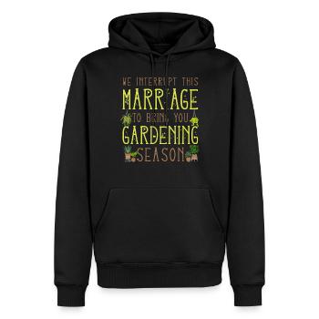 Amoureux des plantes Jardinage Mari Femme - Sweat à capuche Premium bio Homme - noir - Devant - Nico (187cm)