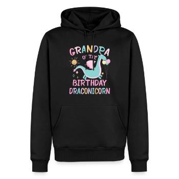 Papi De La Fille D’anniversaire Fête De Famille Dracon - Sweat à capuche Premium bio Homme - noir - Devant - Nico (187cm)